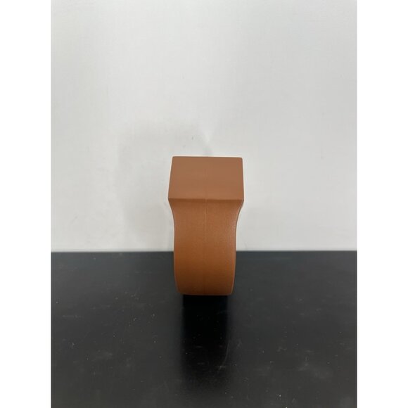 VTG Record Swiss Handcuff Watch Chestnut Brown Stripe Detail Not Working - Picture 4 of 8